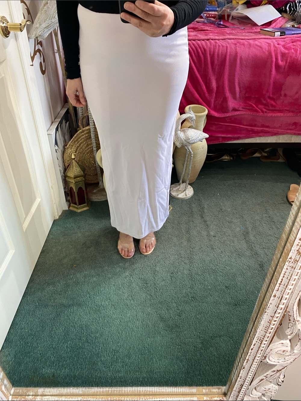 Two piece Off White Maxi Skirt and Tank Top